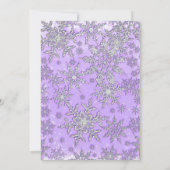 Paarse & Roze Sneeuwvlokken Winter Wonderland Part Kaart (Achterkant)