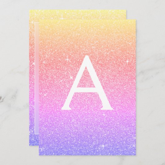 Paarse Roze Sparkle Glitter Doopuitnodiging Kaart (Voorkant / Achterkant)
