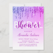 Paarse Roze Sparkle Glitter Vrijgezellenfeest Kaart (Voorkant)