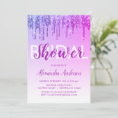 Paarse Roze Sparkle Glitter Vrijgezellenfeest Kaart (Staand voorkant)