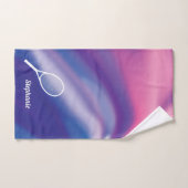 Paarse Roze Sport Monogrammen naam Tennis Handdoek (Handdoek)