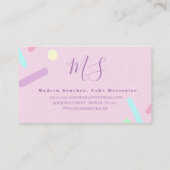 Paarse roze springen Mix Cake Decorator Homemade Visitekaartje (Achterkant)