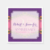 Paarse roze sproeiers Fractal Lace Paper Napkins Servet (Voorkant)