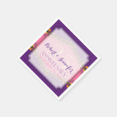 Paarse roze sproeiers Fractal Lace Paper Napkins Servet (Hoek)