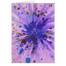 Paarse Roze Starburst Acryl Spatverfschilderij