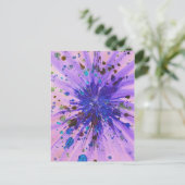 Paarse roze Starburst Acrylplaat schilderen Briefkaart (Staand voorkant)