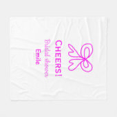 Paarse roze strik bruidsdiner voeg naam toe  fleece deken (Voorkant (Horizontaal))