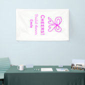 Paarse roze strik bruidsfeest met naam spandoek (Beurs)