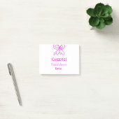 Paarse roze strik bruidsfeest voeg naam toe post-it® notes (Kantoor)