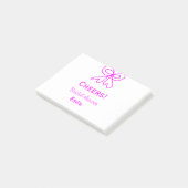 Paarse roze strik bruidsfeest voeg naam toe post-it® notes (Schuin)