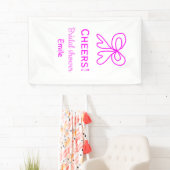 Paarse roze strik bruidsfeest voeg naam toe  spandoek (Insitu)