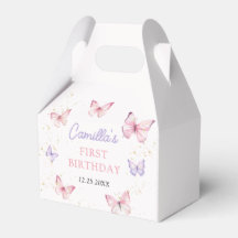 Paarse Roze Strik Vlinder Meisje Verjaardagsfeestj