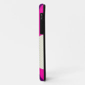 Paarse roze stripes Polka Dots Monogram Case-Mate iPhone Case (Achterkant/links)