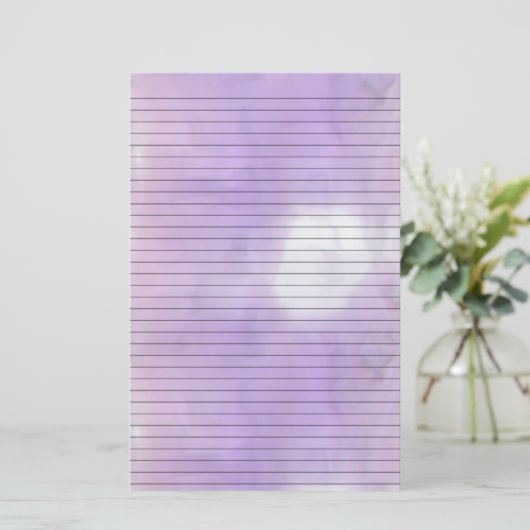 Paarse Roze Swirl Stationery met optionele lijnen Briefpapier (Staand voorkant)