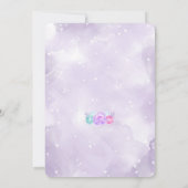 Paarse & Roze Tea Party Verjaardagsuitnodiging Kaart (Achterkant)