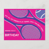 🎾💜Paarse roze Tennis Verjaardag Kaart (Voorkant)