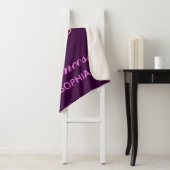 Paarse roze tiara prinses naam sherpa deken (In situ)