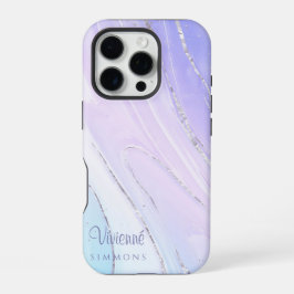 Paarse Roze Tosca Ombre Marmer iPhone 16 Pro Hoesje