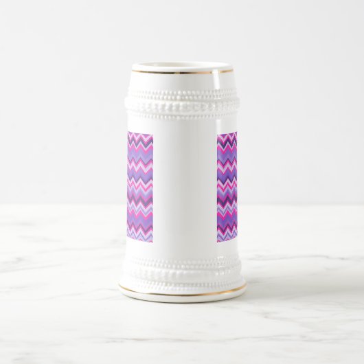 Paarse roze tribale Chevron Paars Girly Gifts Bierpul (Center)