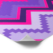 Paarse roze tribale Chevron Paars Girly Gifts Poster (Hoek)