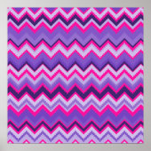 Paarse roze tribale Chevron Paars Girly Gifts Poster (Voorkant)