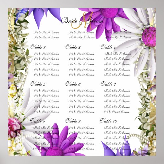 Paarse roze trouwzitjes poster (Voorkant)