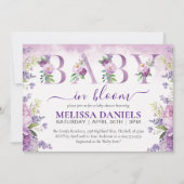Paarse & Roze Tuin Bloemen Baby in Bloei Kaart (Voorkant)