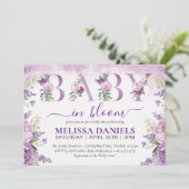 Paarse & Roze Tuin Bloemen Baby in Bloei Kaart (Staand voorkant)