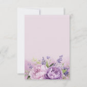 Paarse & Roze Tuin Bloemen Bruidsdouche Bedankkaart (Achterkant)