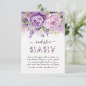 Paarse & Roze Tuin Bloemen Meisje Boeken voor Baby Informatiekaartje (Staand voorkant)