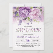 Paarse & Roze Tuin Bloemen Meisje Sip En See Kaart (Voorkant)