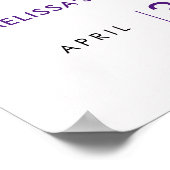 Paarse & Roze Tuin Bloemen Vrijgezellenfeest Meisj Poster (Hoek)