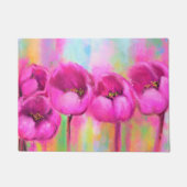 Paarse Roze Tulp Deurmat (Voorkant)