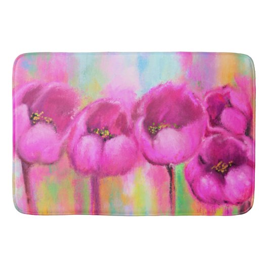 Paarse Roze Tulpen Badmat (Voorkant)