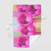 Paarse Roze Tulpen Golfhanddoek (Insitu)