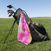 Paarse Roze Tulpen Golfhanddoek (Groen)