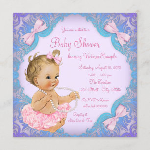 Paarse roze tutu Girl Baby shower Kaart