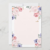 Paarse & Roze TWIN Meisje 1e Heilige Communie Bloe Kaart (Achterkant)