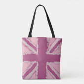 Paarse Roze Union Jack Vrouwen Accessoire Tote Bag (Achterkant)