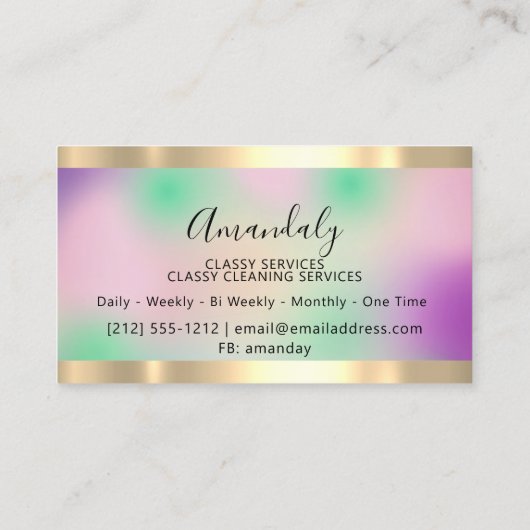 Paarse roze van de Holograaf van de planner van de Visitekaartje (Achterkant)