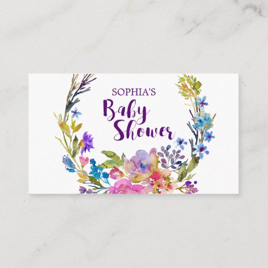 Paarse roze ventilator Raffle Inschrijving Informatiekaartje (Achterkant)