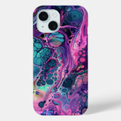 Paarse Roze Verf Giet Abstracte Vloeibare Esthetis Case-Mate iPhone Case (Achterkant)