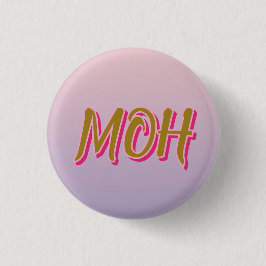 Paarse Roze Verlopen Schrift Getuige Knop Ronde Button 3,2 Cm