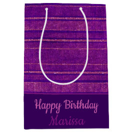  Paarse Roze Verstrekte Streepjespatroon Medium Cadeauzakje