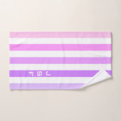 Paarse & Roze Verticale Strepen Monogram Bad Handdoek (Handdoek)