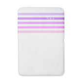 Paarse & Roze Verticale Strepen Monogram Badmat (Voorkant Verticaal)