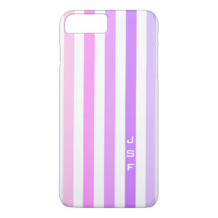 Paarse & Roze Verticale Strepen Monogram Case-Mate iPhone Case