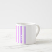 Paarse & Roze Verticale Strepen Monogram Espresso Kop (Voorkant rechts)