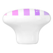 Paarse & Roze Verticale Strepen Monogram Keramische Knop (Zijkant)