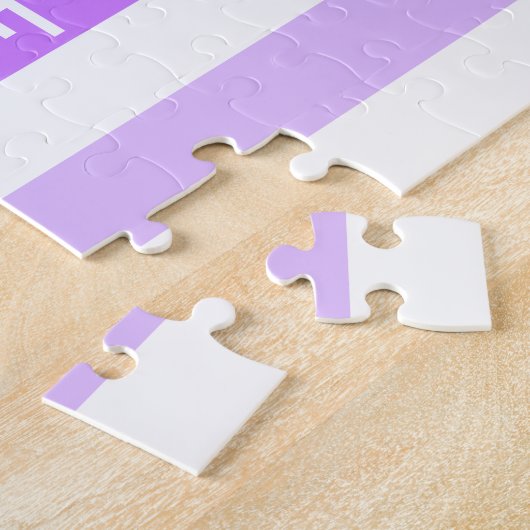 Paarse & Roze Verticale Strepen Monogram Legpuzzel (Zijkant)